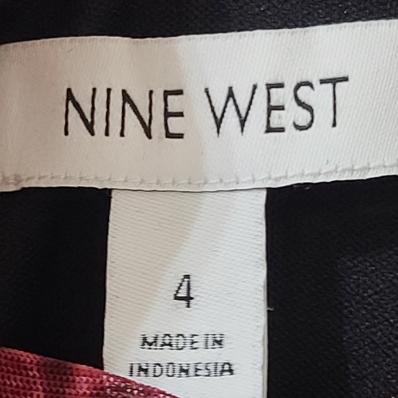 Nine West Mesh Ruched Sleeves Fitted Midi Dress in Elderberry Sz 4 - Picture 8 of 8